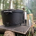 thumbnail image 2 of Bayou Classic 7360 8-qt Cast Iron Dutch Oven w/ Feet Features Flanged Camp Lid Stainless Coil Wire Handle Grip Perfect For Baking Frying One-Pot Meals Stews and Chili, 2 of 4