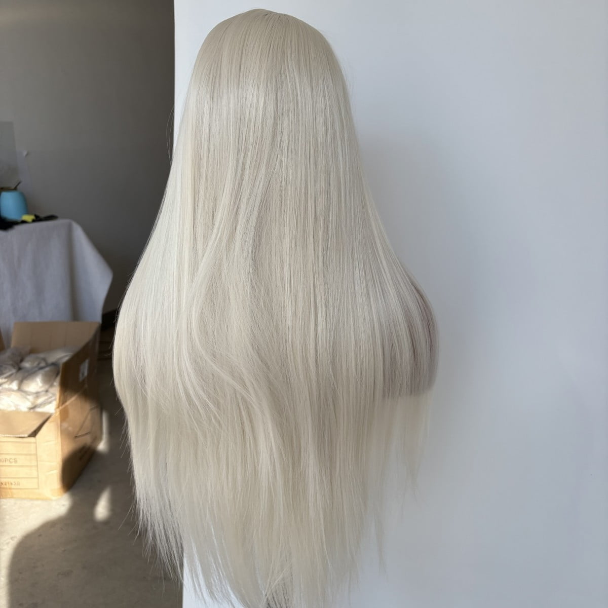 MISSWEN Cosplay Long Glueless Lace Front Wig Heat Resistant Hair 26 inch Bleach Blonde