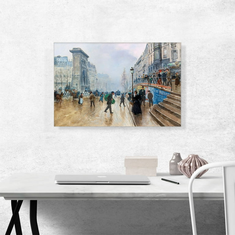 ARTCANVAS Saint-Denis Boulevard In Paris 1899 Canvas Art Print by