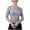 Dark Gray, variant on Seamless Workout Shirts for Women Long Sleeve Yoga Tops Sports Running Shirt Slim Fit Breathable Athletic Top