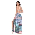 thumbnail image 3 of FORMRS Womens Long Sarong Beach Wrap Semi-Sheer Bikini Skirt Bathing Swimsuit Cover Up, Pink Door, 3 of 7