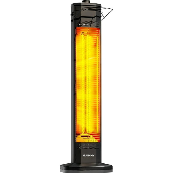 Outdoor Electric Patio Heater, 34- inch Outdoor Electric Patio Heater, 1500W Instant Heating, 3 Heat Levels, Tip-Over & Overheat Protection, IPX5 Waterproof Tower Space Heater