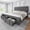 Grey, variant on Bingirl King-Size Beige Upholstered Platform Bed Frame with Storage Drawers - Mattress Foundation with Solid Wooden Slats Support, No Box Spring Needed