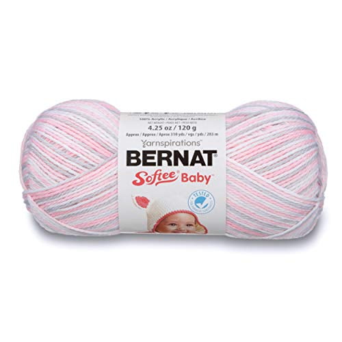 Bernat Softee Baby Yarn, Ombre, 4.25 oz, Gauge 3 Light, Pink Flannel
