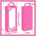thumbnail image 4 of Hot Pink Girls Party Gift Bags of 12 - Double-sided design "Let's Go" cartoon pattern Solid color Ready-to-use party decoration, 4 of 8