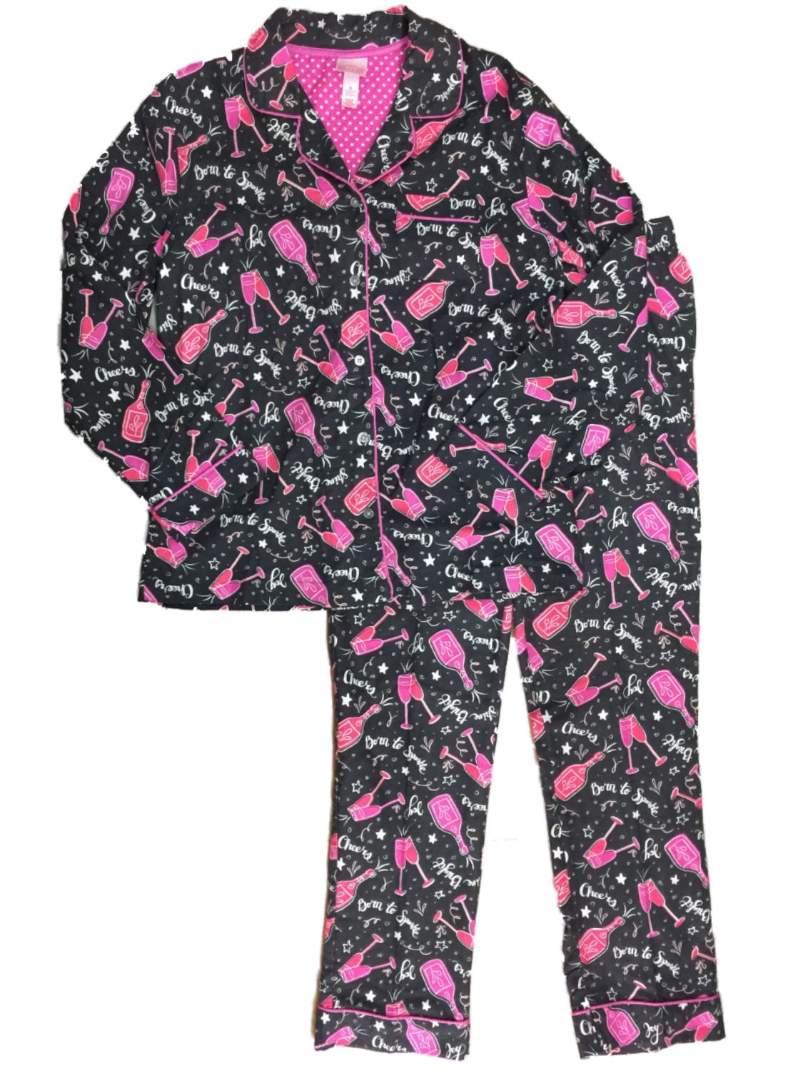 Wondershop - Womens New Years Sparkle Champagne Glass Pajamas Star