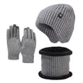 thumbnail image 3 of DcGZvy Women and Men Winter Hat Scarf Gloves Set of 3 Fleece Lined Knit Hat Warm Neck Scarf Gloves for Cold Weather, 3 of 4