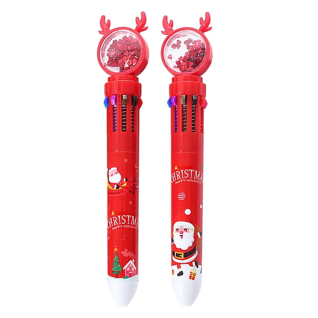Cqxid Pen Under $5 4 Sequin Ten Color Ballpoint Pen Christmas Color Hand Account Pen 50ml
