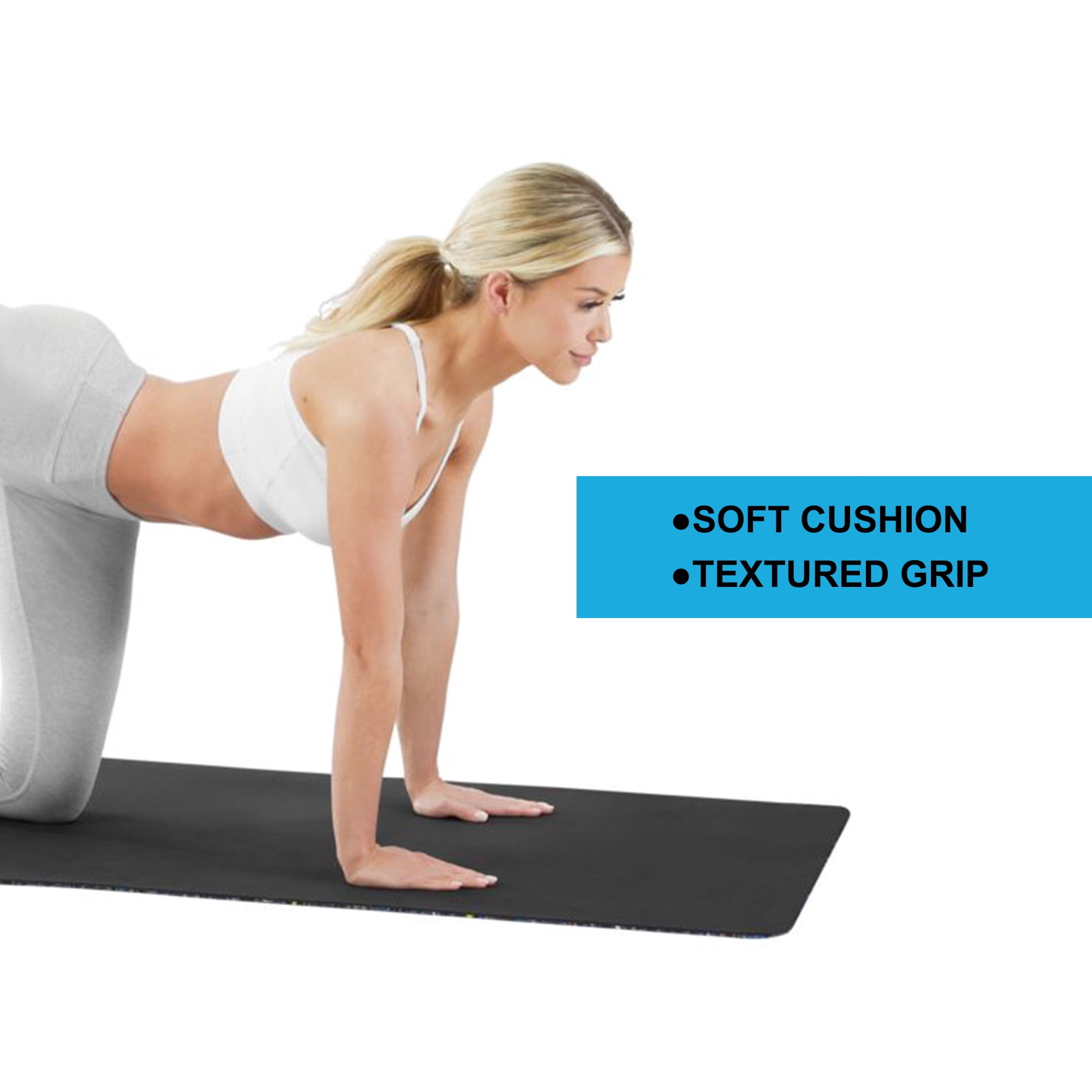 Athletic Works Yoga Mat, TPE with EPDM, 72inx24inx6mm