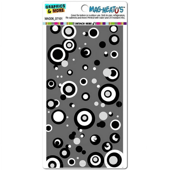 Circles Dots Black White Gray Automotive Car Refrigerator Locker Vinyl Magnet