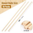 thumbnail image 2 of 50Pcs Wooden Dowel Rods, 0.23 x 12 Inch Wood Sticks, Yayun Precut Wooden Rod Sticks, Natural Wood Dowels for Craft and DIY Projects, Cake Dowels Hardwood Craft Dowel Rods, 2 of 7