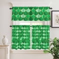 thumbnail image 2 of 3 Piece Kitchen Curtains and Valances Set Green Fish Scale Cafe Curtains 24 Inch Length Modern Geometric Ombre Abstract Moroccan Valance & Tier Curtain for Living Room Bedroom 54"x18"+27"x24"*2, 2 of 6
