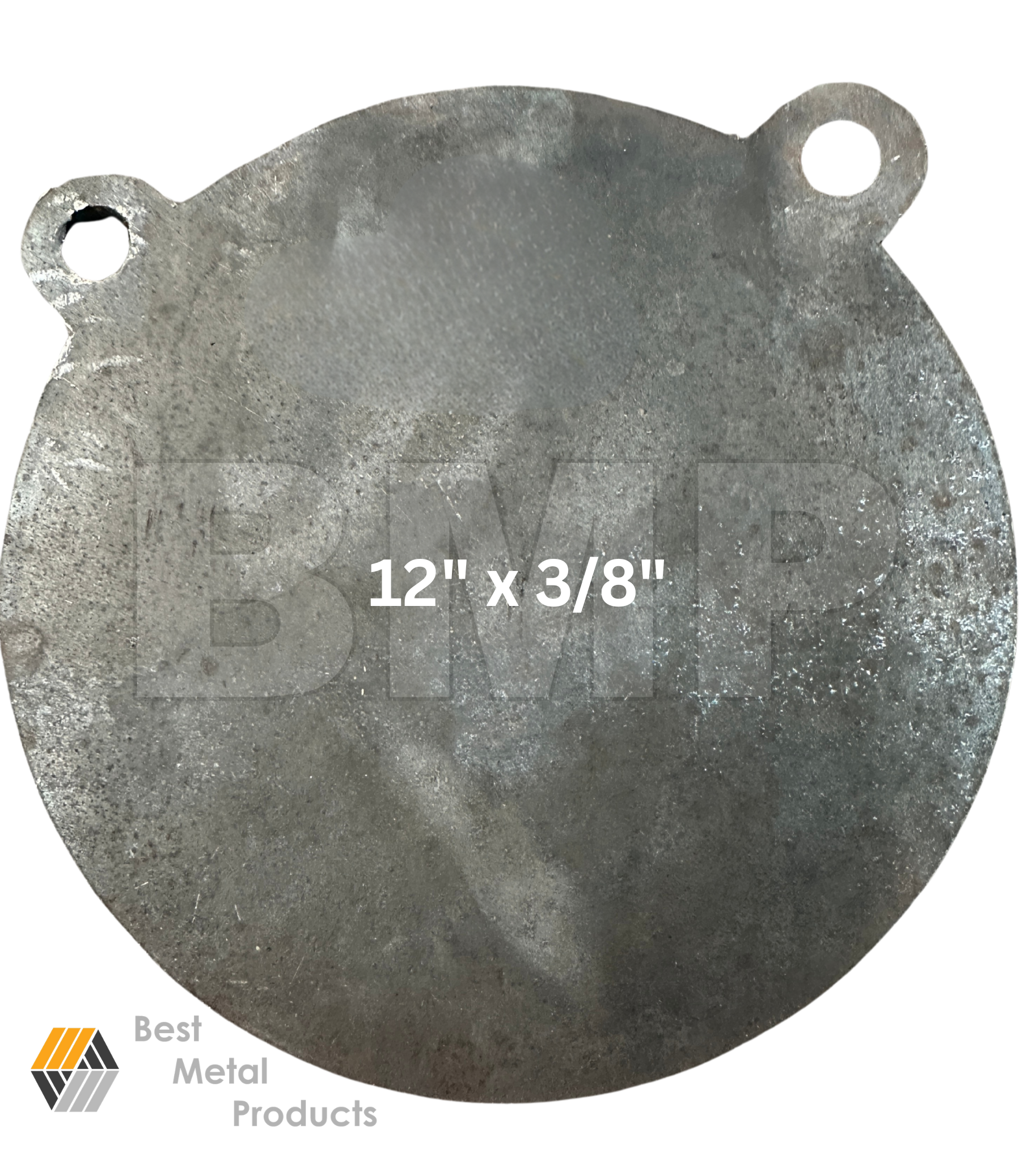 AR500 Steel Gong Shooting Target 3/8" – 12" Round – 2-Hole
