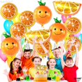 thumbnail image 3 of Other Yard Decor Decoraciones grandes con globos de color naranja cítrico - Paquete de 13 - Globos de mandarina para decoraciones de baby shower de Little Cutie - Globos de frutas, 3 of 5