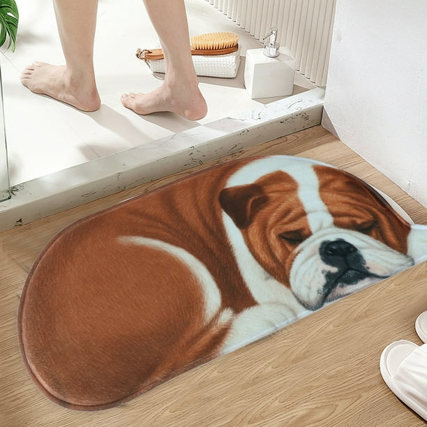 Alfombras de baño, alfombra 3D con temática de perro, felpudo de bienvenida de 87 x 40 cm, antideslizante, para verano, divertidas y novedosas, para decoración de interiores y exteriores.