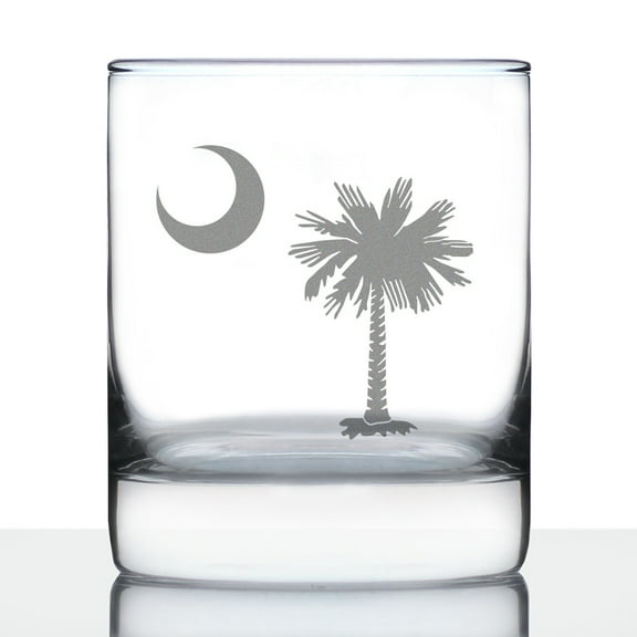 Bevvee Whiskey Rocks Glass 10.25 oz Flag Of South Carolina Gifts for South Carolina Enthusiasts Glassware & Drinkware