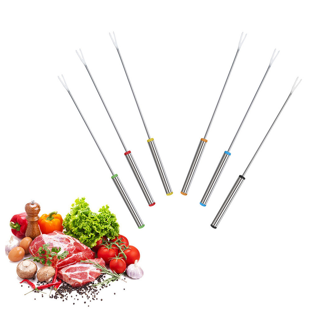 Shpwfbe Kitchen Gadgets Kitchen Accessories Fork Dessert Steel Barbecue Grilled Bbq 6Pcs Fork Tool Fruit Meat Fork Stainless Kitchen - image 1 of 5