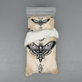 thumbnail image 2 of Ambesonne Fantasy Bedding Set 4 Pcs, Hawk Moth Skull Magic, Queen, White Black and Cream, 2 of 3
