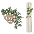 thumbnail image 1 of Servilleteros De Eucalipto, Decoración De Mesa, Servilleteros Con Cuentas De Madera, Tejidos A Mano, 6 Piezas Para Navidad, 1 of 7