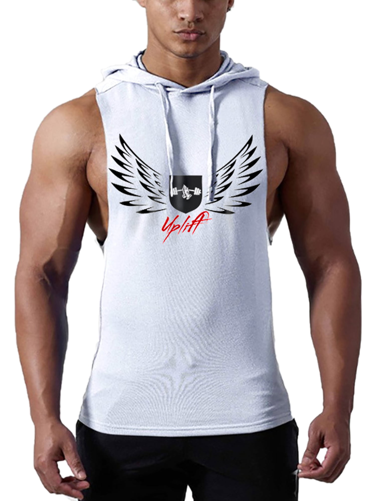 BALEAF Mens Workout Hooded Tank Tops Lightweight Athletic Sleeveless Shirts Running Gym Training Quick Dry