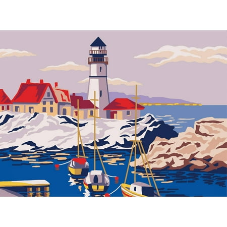 Collection D'Art Needlepoint Printed Tapestry Canvas, 30cm x 40cm, Lighthouse