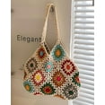 thumbnail image 2 of Kukuzhu Cute Floral Knitted Shoulder Bag Women Aesthetic Fairy Y2k Hobo Bag Crochet Small Hand Woven Beach Mesh Tote Purse, 2 of 6
