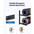 thumbnail image 4 of KFFKFF Wall Mount Printer Filament Storage Rack, 2-Tier Wall Bracket Storage Shelf, Rolling Filament Spool Holders Racks with Wheels, Filaments Organzied for 3D Printing Studio, Workshop, 4 of 9