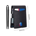 thumbnail image 3 of Blue,Black Money Clip Wallets Slim Bifold Wallets For Men, Large Capacity, Blocking Protection, Scratch Resistant Carbon Fiber Leather, Travel Friendly, 8x12cm, 3 of 6