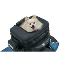 Kuryakyn 5288 Grand Pet Palace: Portable Weather Resistant Motorcycle Dog/Cat Carrier Crate for Luggage Rack or Passenger Seat with Sissy Bar Straps, Black