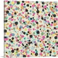 thumbnail image 1 of ARTCANVAS Pink Teal Black Yellow Spots Square Canvas Art Print - Size: 36" x 36" (1.50" Deep), 1 of 9