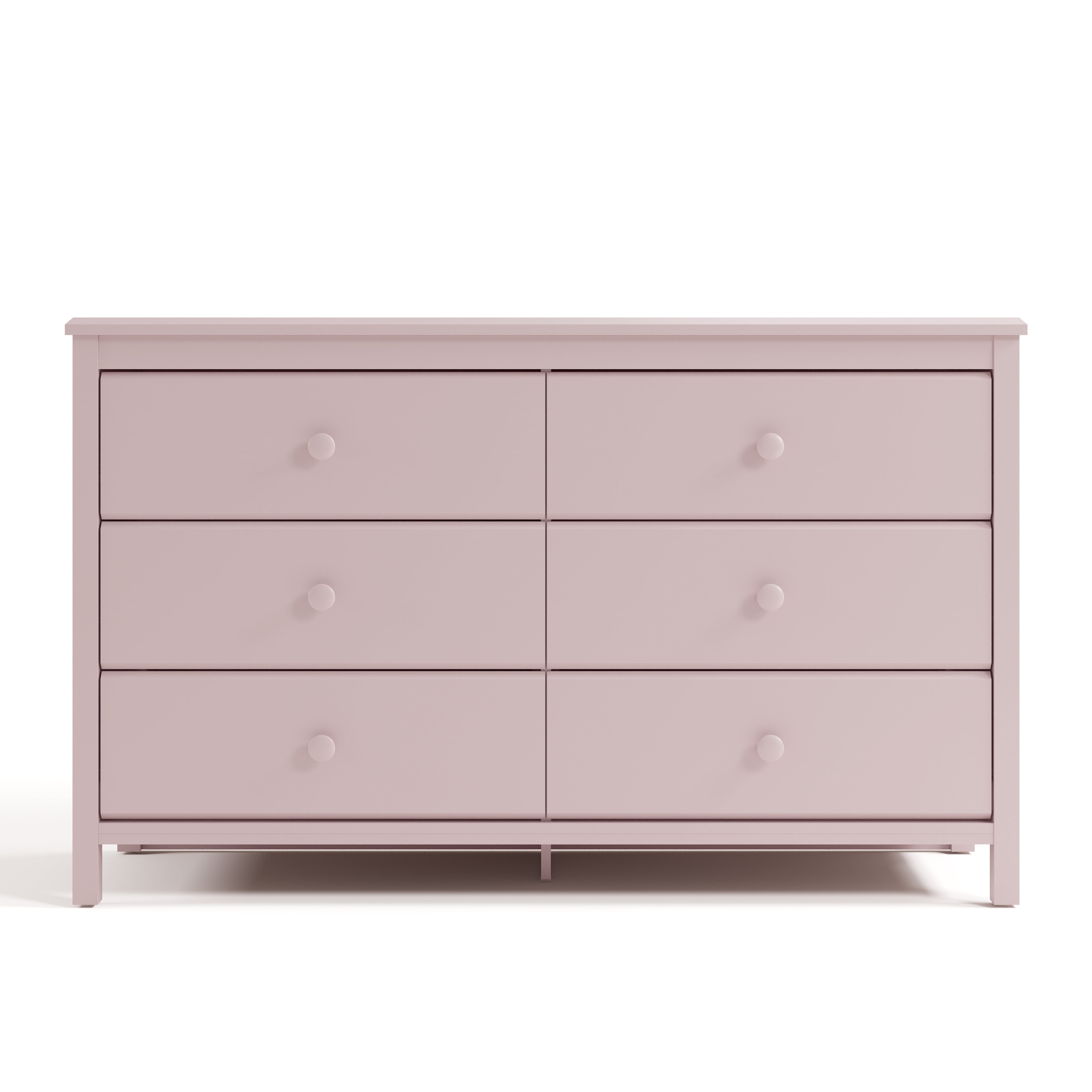 Storkcraft Alpine 6 Drawer Nursery Double Dresser, Blush