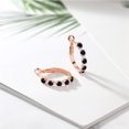 thumbnail image 4 of Gem Stone King 1.24 Ct Black Onyx White Created Sapphire 18K Rose Gold Plated Silver Earrings, 4 of 4