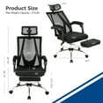 thumbnail image 3 of Costway Chaise de Bureau en Maille Chaise de Bureau Inclinable Hauteur Réglable avec Repose-Pieds Noir, 3 of 10