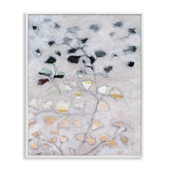 Stupell Industries Scandinavian Pastel Ombre Plant Leaves White Framed Giclee Art, 16 x 20, by Nikita Jariwala