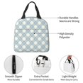 thumbnail image 4 of Fotbe Daisy Plaid Blue Bolsa Térmica con Estampado y Forro de Aluminio Grueso Bolsa de Almuerzo con Bolsillo Frontal para Hombres y Mujeres, Ideal para Trabajo, Escuela, 4 of 8