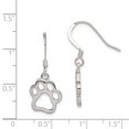 thumbnail image 2 of FB Jewels Sterling Silver Polished Paw Print Shepherd Hook Earrings, 2 of 2