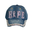 thumbnail image 2 of Top Headwear Studded Hope Pink Ribbon Distressed Baseball Cap - Denim, 2 of 4