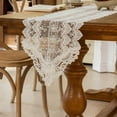 thumbnail image 4 of Camino de Mesa de Encaje Blanco con Bordado de Malla, 180 X 35 Cm, Borde de Encaje Hueco, Decoración para Mesa de Comedor y Centro | Elegante Mantel de Encaje de Poliéster para Fiestas En Casa, Bodas, 4 of 6