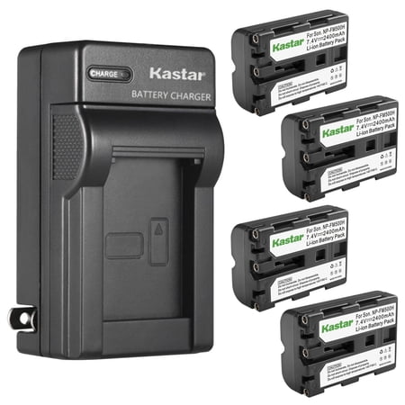 Kastar 4-Pack Battery and AC Wall Charger Replacement for Sony α900 Alpha a900 DSLR-A900B Alpha α57 a57 SLT-A57 SLT-A57K SLT-A57M SLT-A57Y Alpha α58 a58 SLT-A58 SLT-A58V Alpha α65 a65