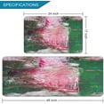 thumbnail image 2 of 2 Pieces Kitchen Rugs, Abstract Anti Fatigue Non Slip Foam Cushioned Art Modern Emerald Baby Pink Comfort Indoor Floor Mat Runner Rug Set for Laundry Office Sink Bathroom (17"x48"+17"x24"), 2 of 7