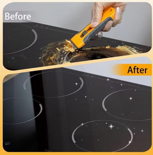 Premium Glue Remover Scraper Tool - Versatile Cleaning Shaving Scraper for Glass & Stove Surfaces