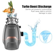 Trifecte 3/4HP Garbage Disposal, 3800RPM DC Motor Continuous Feed Food Waste Disposal with Power Cord