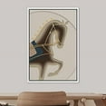 thumbnail image 2 of IDEA4WALL Framed Canvas Print Mid-Century Geometric Galloping Horse Silhouette Animals Funny Wall Art Preppy Room Decor Bohemian Colorful Minimalism Artwork - White 24"x36", 2 of 5