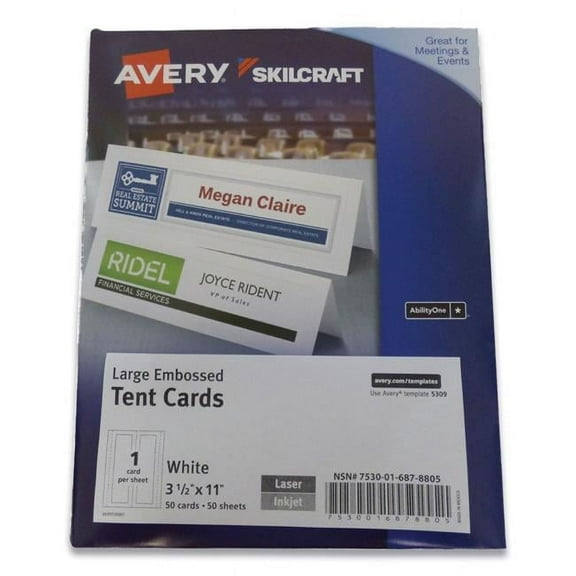 Professional Tent Card  White - Large