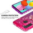 thumbnail image 5 of SOGA Phone Cover Compatible for Samsung Galaxy A21 Case Liquid Floating Quicksand Case with Diamond Ring Stand for Magnetic Car Mount and Lanyard - Pink on Purple, 5 of 5