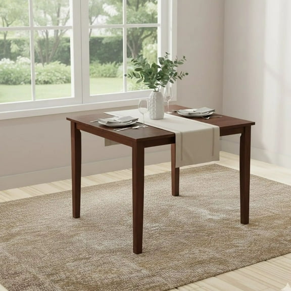Kings Brand Furniture - Kurmer Square Solid Wood Dining Room Kitchen Table, Cappuccino