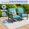 thumbnail image 2 of Muphyers 13 Piece Patio Furniture Set with 55,000 BTU 43" Gas Propane Fire Pit Table, Ottomans, Aluminum Outdoor Conversation Set, Ergonomic Dining Chairs Set for Backyard Deck Garden,Turquoise, 2 of 14