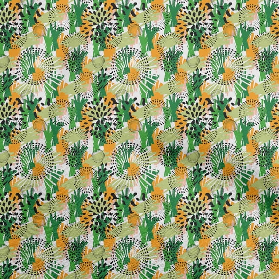 oneOone Silk Tabby Green Fabric Abstract Diy Clothing Quilting Fabric Print Fabric By Yard 42 Inch Wide