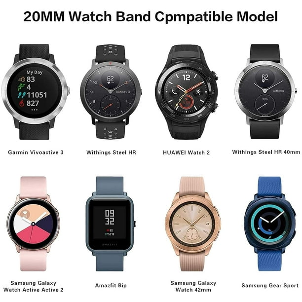Ibaolea Sport Bands Replacement For Samsung Galaxy Watch 3 41mm Galaxy Watch 42mm Bands 20mm Soft Silicone Sport Watch Band Wristband For Samsung Gala