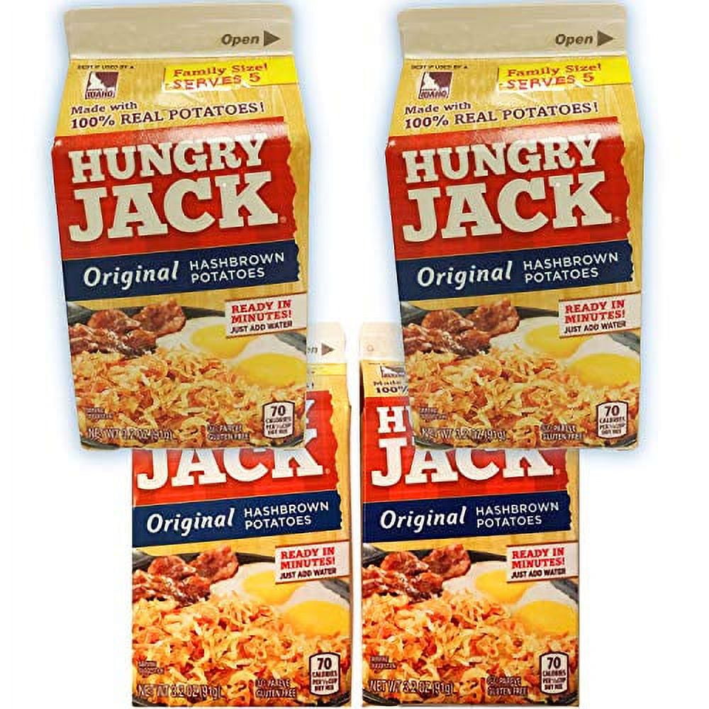 Hungry Jack Original Hash brown Potatoes 3.2 Oz (8 Pack) Gluten-Free & Made with 100% Real Potatoes! Family Size Serves 5! A Perfect Addition To Any Meal!